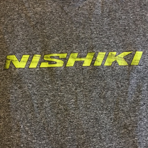 Heathered gray, workout shirt. - Picture 2 of 3